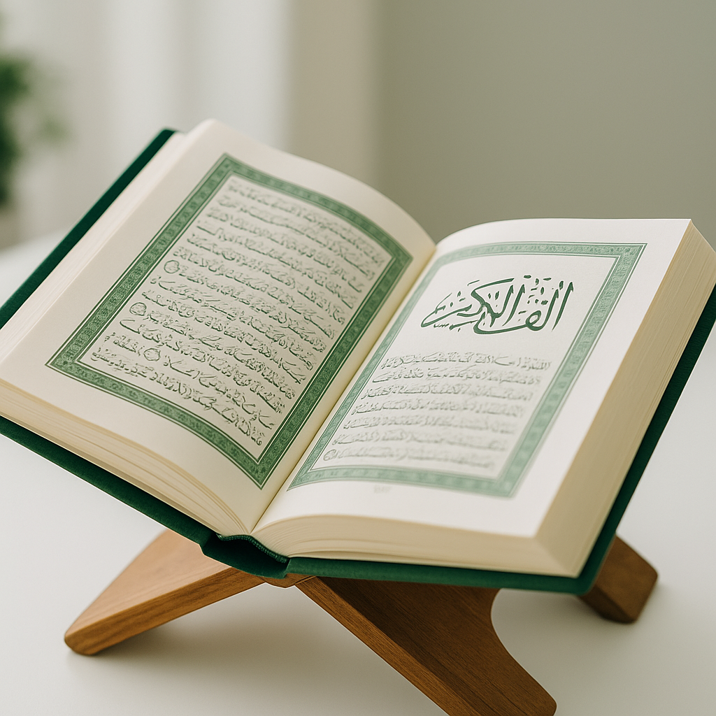 Open Quran on stand
